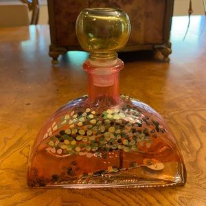 Puntoarte Italian Hand Painted & Signed Perfume Bottle, unique landscape Design